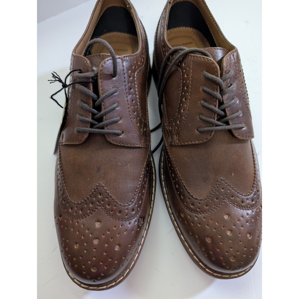 Apt 9 Mens Cognac/Brown Wingtip Oxfords Size 8M